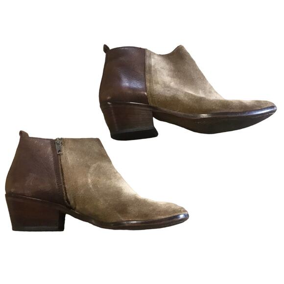 Madewell 2 tone Suede Leather Booties size 8.5 - Picture 1 of 10